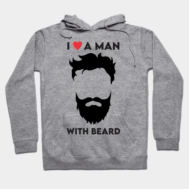 i love a man with a beard chrismas Hoodie by Vortex.Merch